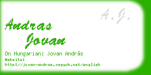 andras jovan business card